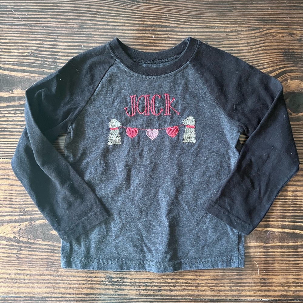 EUC Jack Monogram Valentine Puppy Shirt 3T
